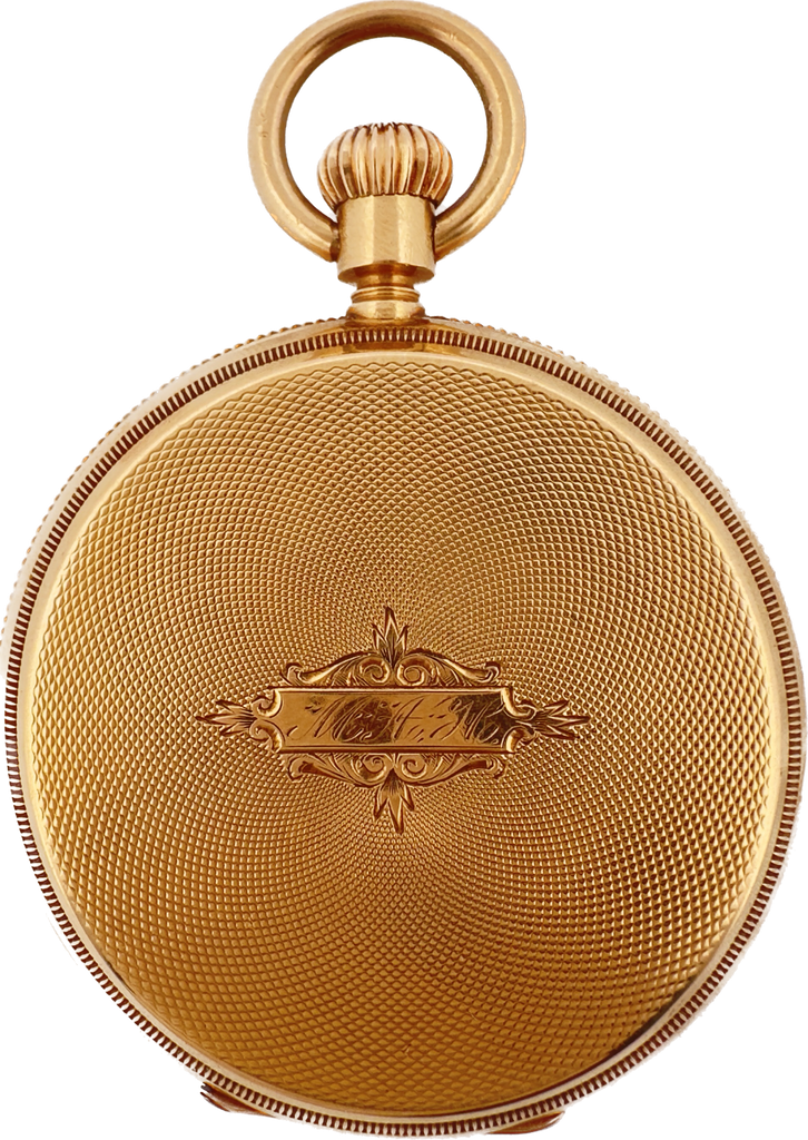 Antique 44mm Early Longines E Francillon Key Wind Hunter Pocket Watch 18k Gold