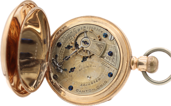 Antique 18S Hampden John C. Dueber 17 Jewel Mechanical Pocket Watch Gold Filled