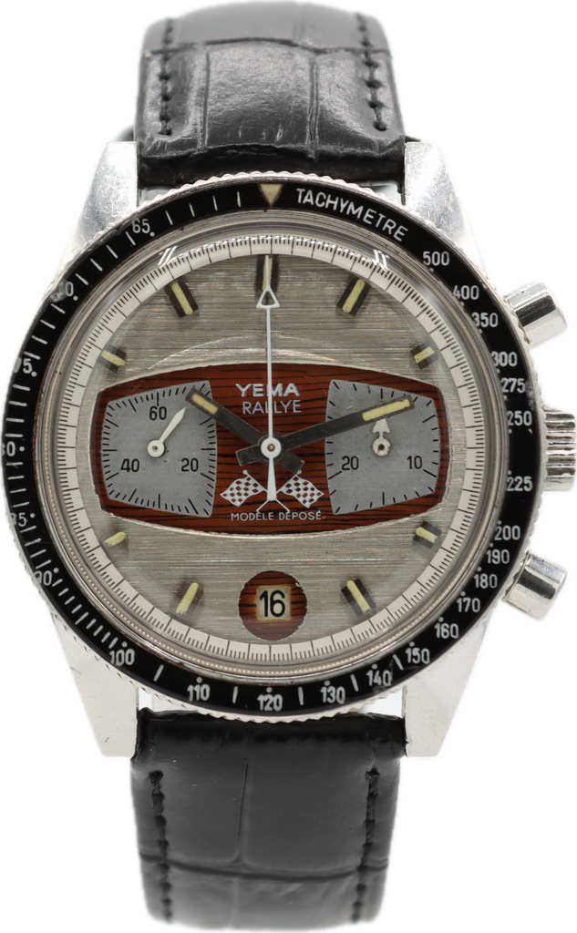 Vintage Yema 60.67.37 Rallygraf Formica Men's Mechanical Wristwatch 7734 Steel