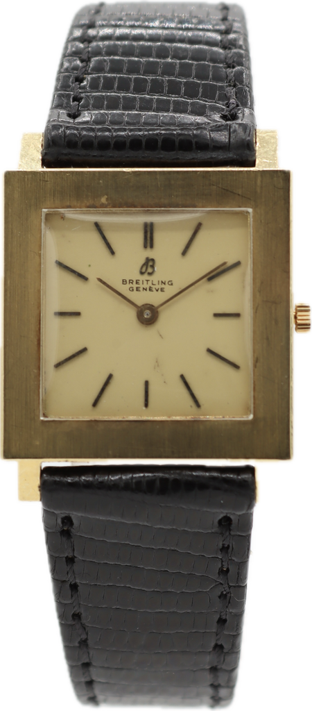 Vintage 25mm Breitling 952 Square Men's Mechanical Wristwatch Swiss 18k Gold