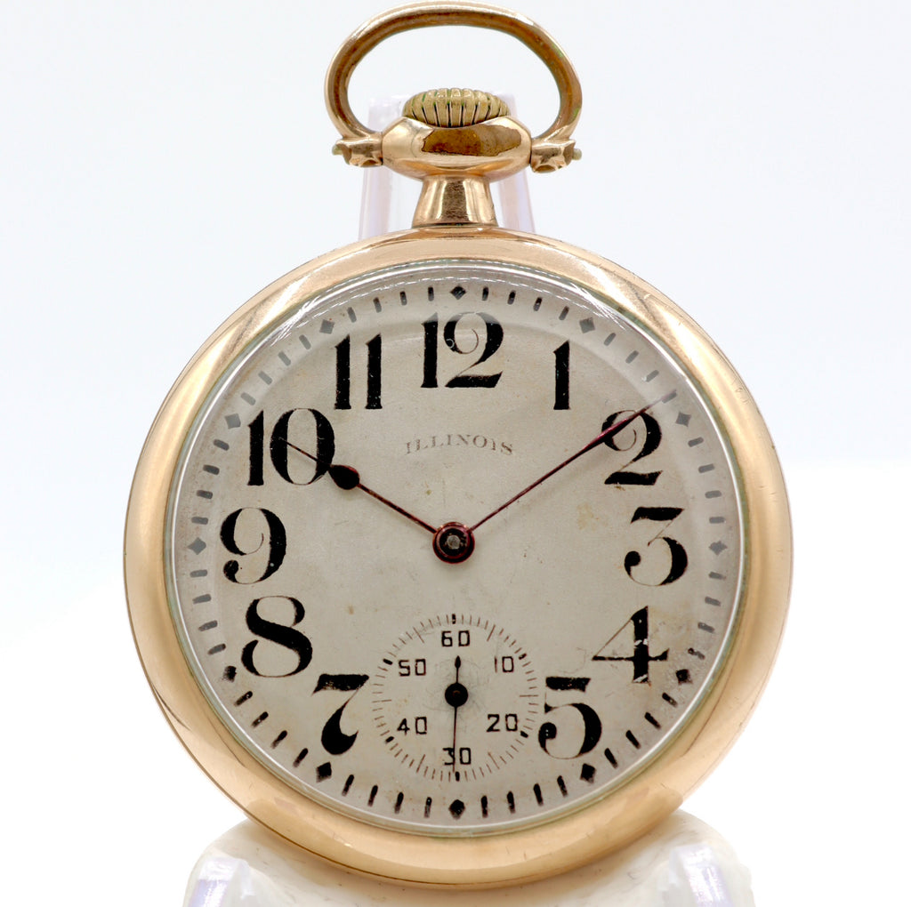 Antique 16s Illinois Burlington 21 Jewel Mechanical Pocket Watch 107 Gold Filled