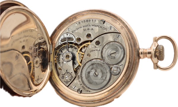Antique 12s Elgin 15 Jewel Mechanical Hunter Pocket Watch Grade 314 Gold Filled