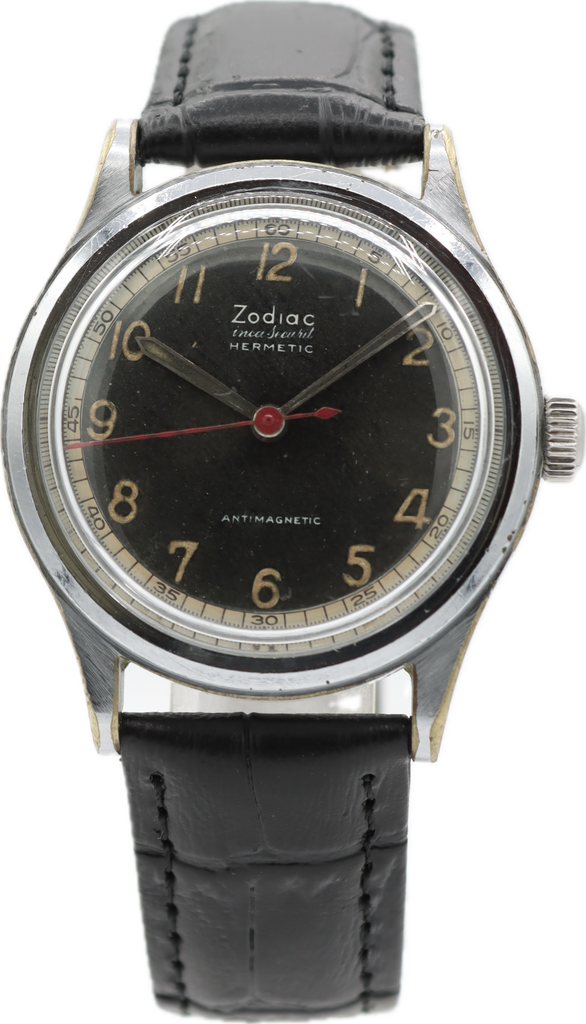 Vintage 34mm Zodiac Hermetic Men's Mechanical Wristwatch Swiss Made Serviced