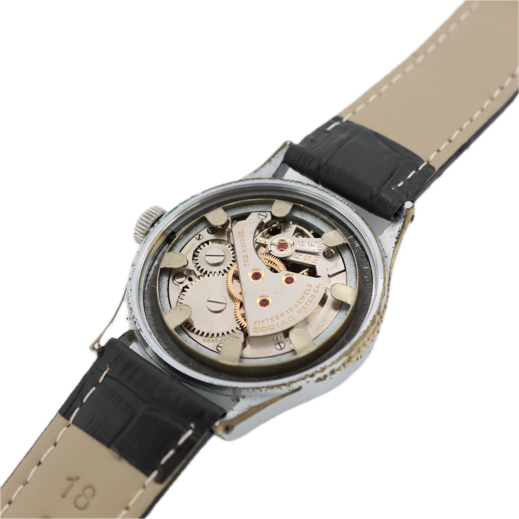 Vintage 34mm Zodiac Hermetic Men's Mechanical Wristwatch Swiss