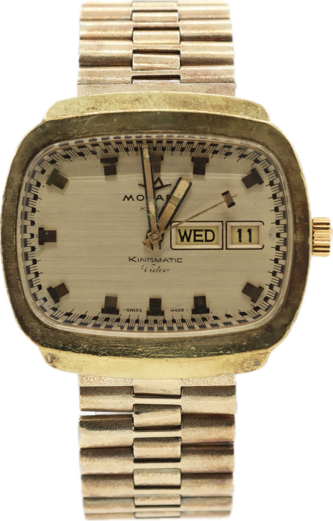 Vintage 38mm Movado Kingmatic Video Men's Automatic Wristwatch HS 360 Swiss