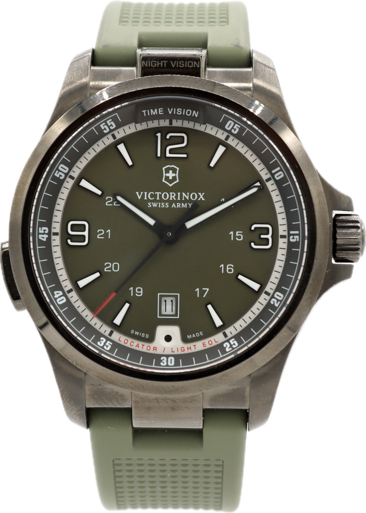 42mm Victorinox 241595 Swiss Army Night Vison Men Quartz Wristwatch Swiss Steel