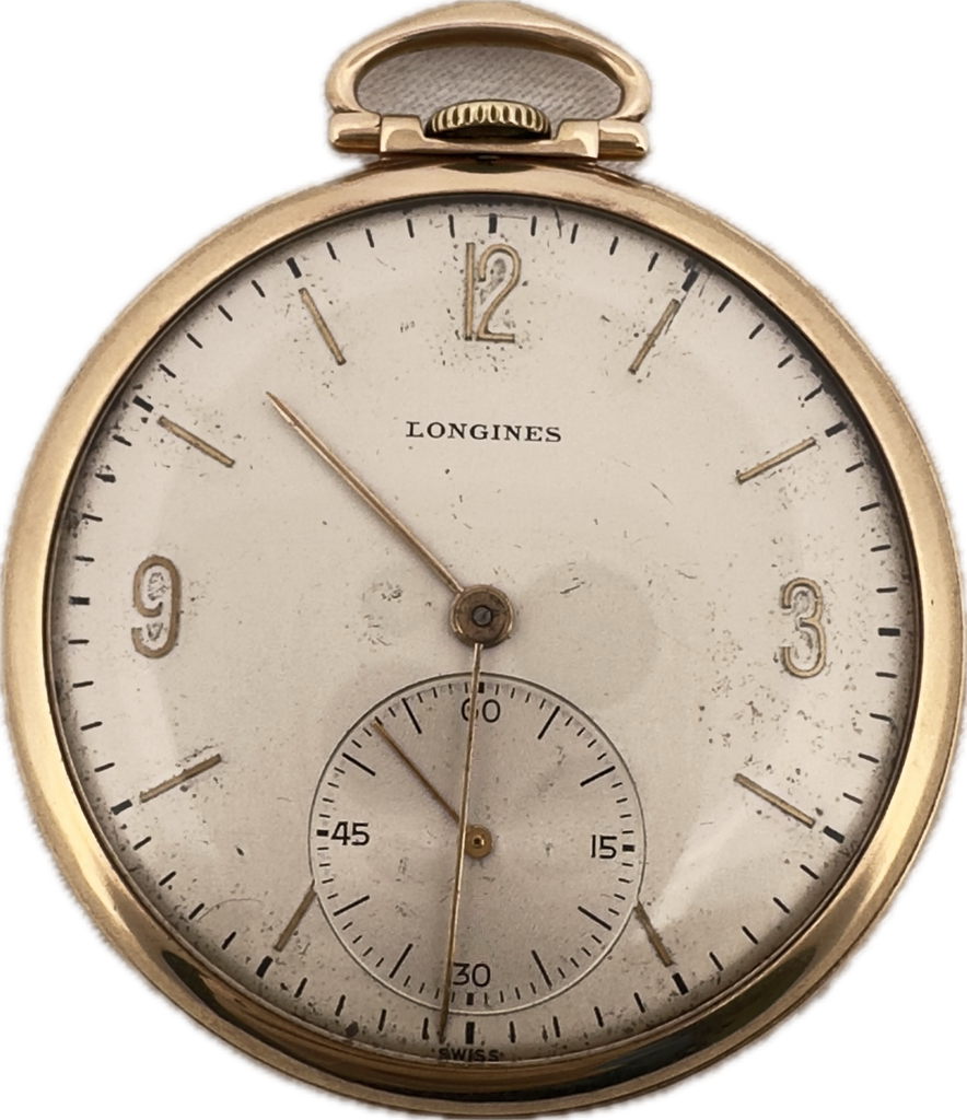 Vintage Longines Big Sub Mechanical Pocket Watch 17LU / 17.95M 14k Gold Swiss