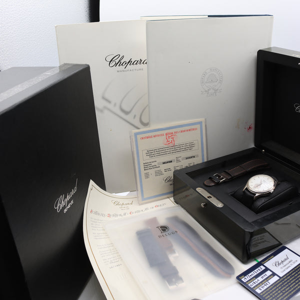Chopard 161860-1001 L.U.C Men's Micro Rotor Wristwatch 18k White Gold Full Kit