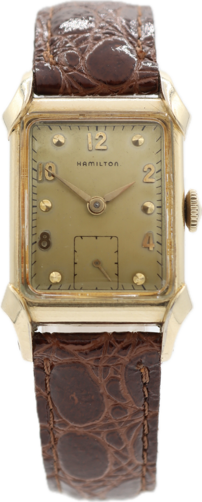 22mm Hamilton Milton Men's Mechanical Wristwatch 982 USA 14k Gold Filled Deco