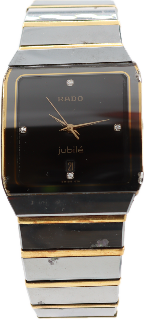 Vintage 25mm Rado 35007455 Jubile 7 Jewel Men's Quartz Wristwatch Ceramic