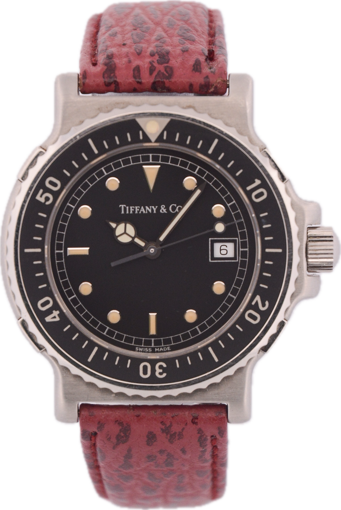 Vintage 39mm 1990's Tiffany & Co. Diver's 200m Men's Quartz Wristwatch Stainless