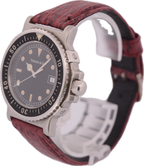 Vintage 39mm 1990's Tiffany & Co. Diver's 200m Men's Quartz Wristwatch Stainless