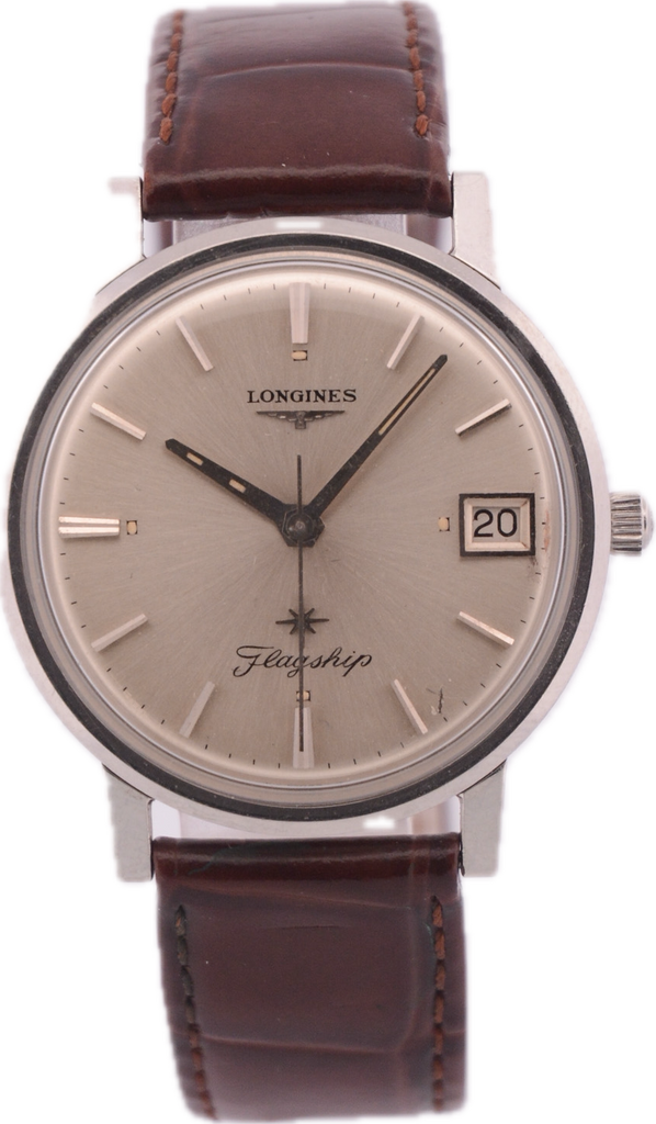 Vintage 35mm Longines Flagship Men's Mechanical Wristwatch Swiss Stainless Steel