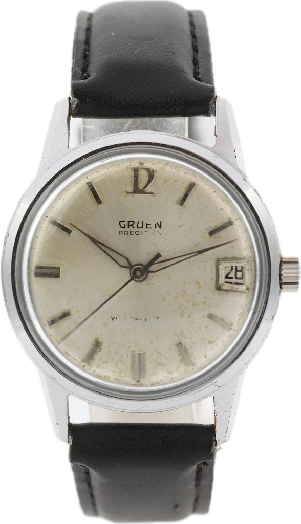 Vintage 34mm Gruen 510 RSS Precision Men's Mechanical Wristwatch 510 France