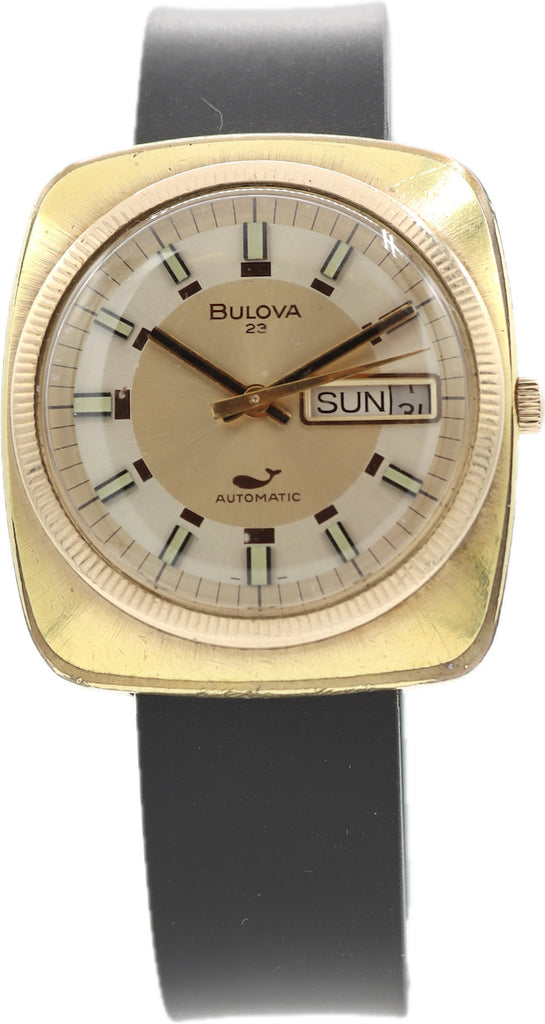 Vintage 35mm Bulova Sea King Men's Automatic Wristwatch 11 aoacb Swiss 10k RGP