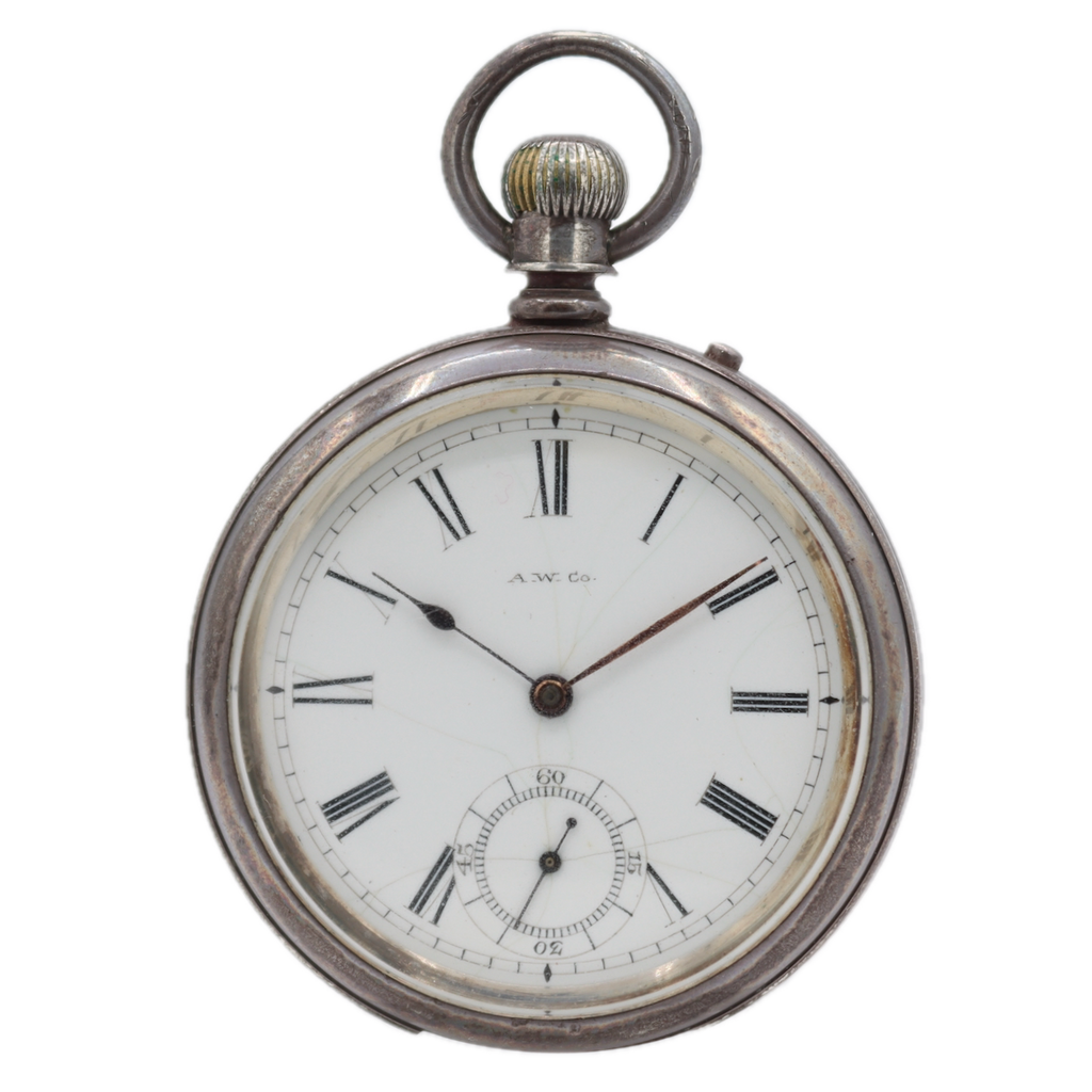 Antique 14s Waltham 1884 7 J Mechanical Pocket Watch Bond St. Silver Plated