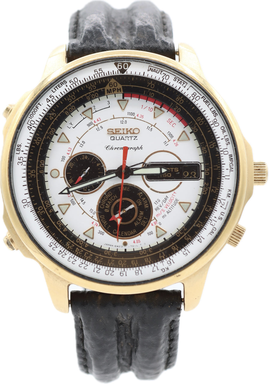 43mm Seiko 6M23-7009 Sports 150 Panda Dial Men's Quartz Wristwatch