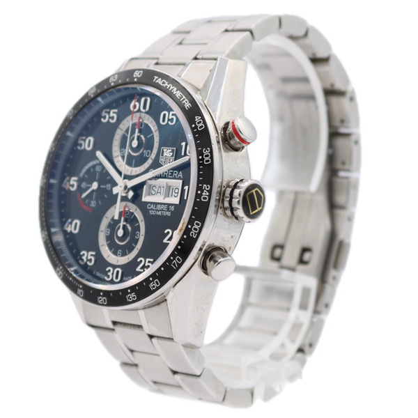 43mm TAG Heuer CV2A10.BA0796 Carrera Calibre 16 Men's Chronograph Wristwatch