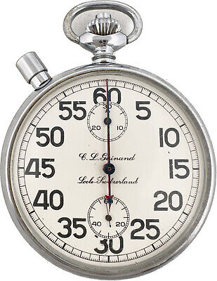 Vintage C.L. Guinand Split Second Mechanical Stop Watch Valjoux 57 Runs Swiss