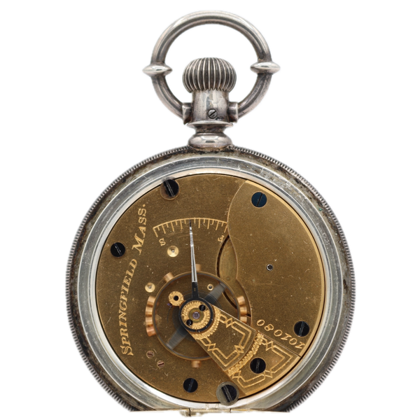 Antique 18 Size Hampden Mechanical Hunter Pocket Watch Sterling Silver USA