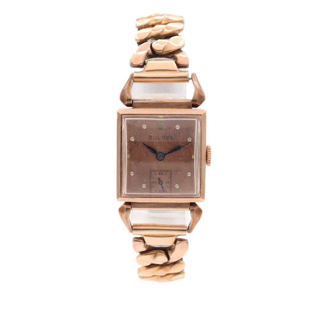 Vintage 1943 Bulova Salmon Dial Ladies Mechanical Wristwatch AE