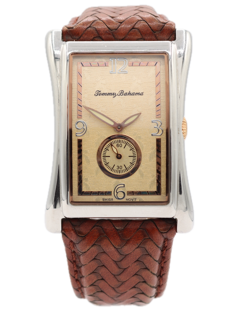 Tommy Bahama TB1109 Rectangle Men's Quartz Wristwatch Swiss Stainless Steel