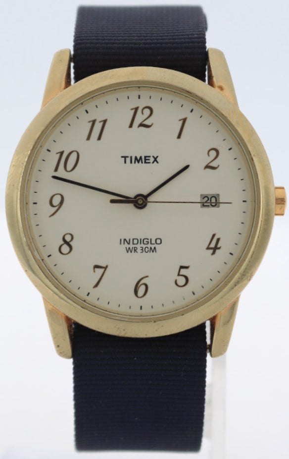 Vintage 1970 Timex Indiglo WR30M Men's Quartz Wristwatch USA Gold