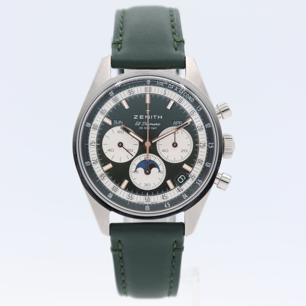 38mm Zenith 03.3400.3610 El Primero Boutique Green Men's Chronograph Wristwatch