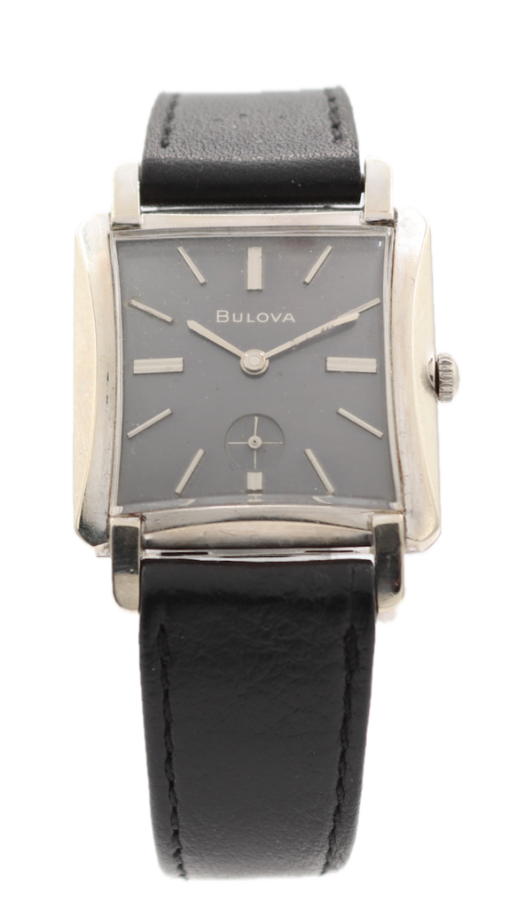 Vintage 1964 Bulova Grey Square Men's Mechanical Wristwatch 11 AL Swiss