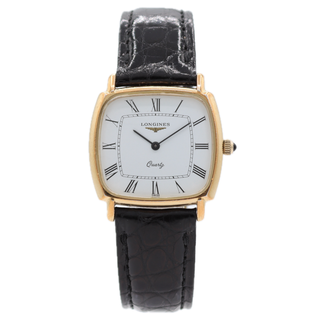 Vintage 1980 Longines MA9282-0960 Roman Men's Quartz Wristwatch Swiss Gold Tone