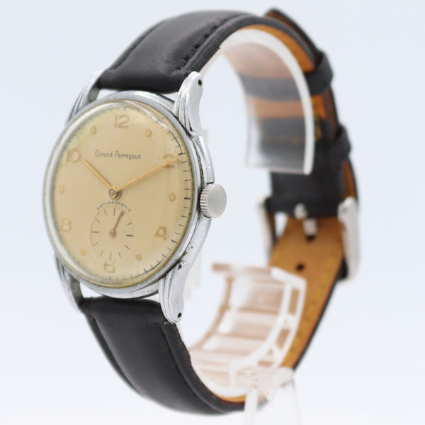 Vintage Girard Perregaux Antimagnetic Men's Mechanical Wristwatch Swiss Chrome