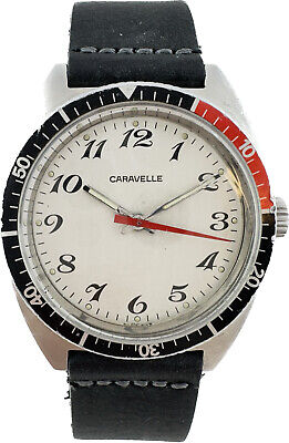 Vintage Caravelle Men's Mechanical Wristwatch 1061.50 w Coke Style Divers Bezel