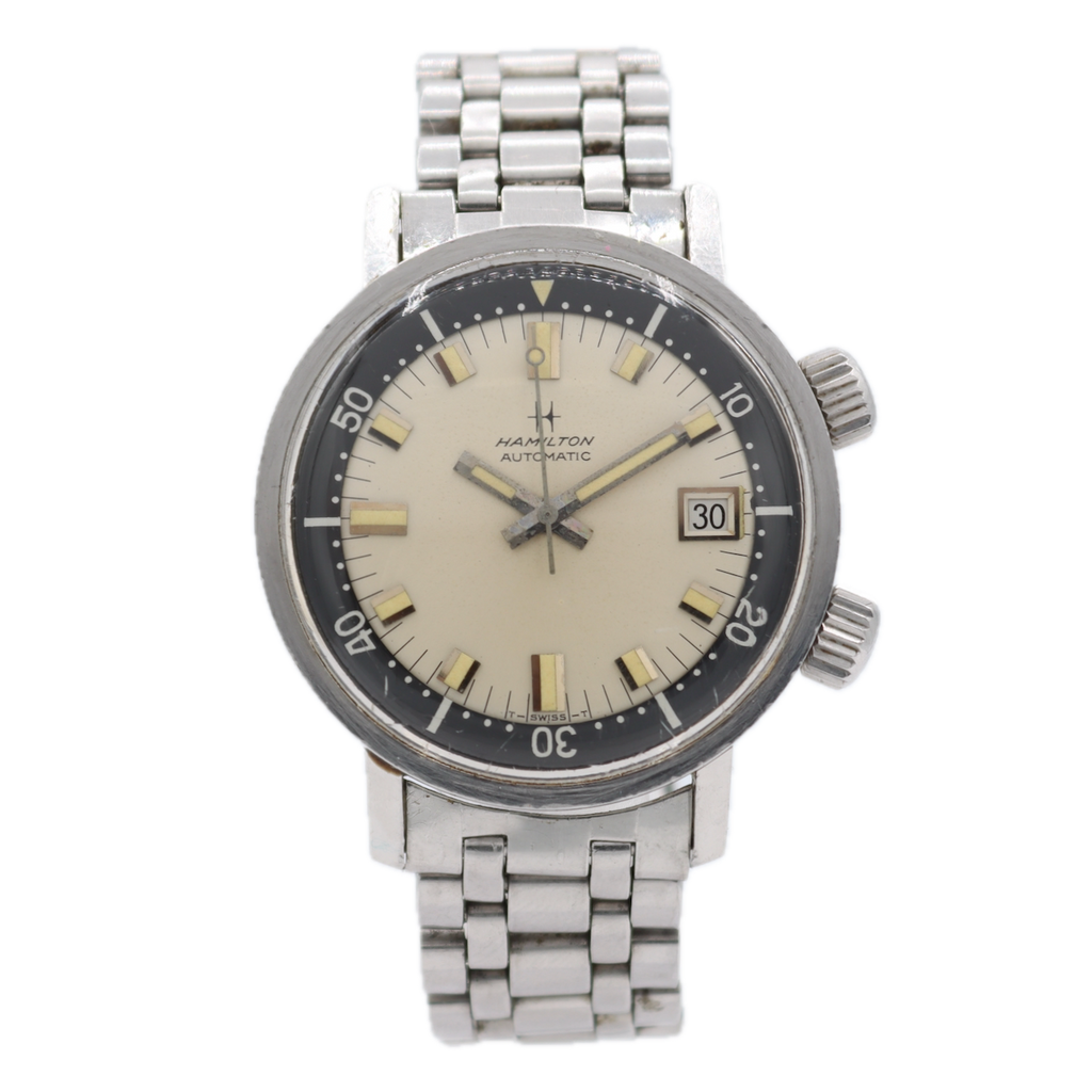 Vintage 36mm Hamilton 64040-3 Aqua Date 600 Men's Automatic Wristwatch Steel