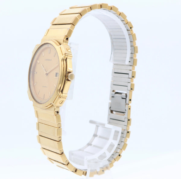 33mm Seiko 9552-6019 Lasalle Men's Quartz Wristwatch Japan Steel & Gold Tone