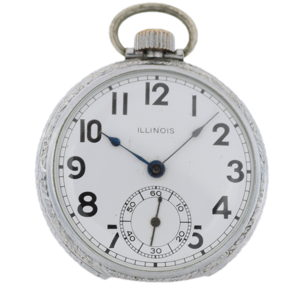 Antique 16s 1915 Illinois 17 Jewel Mechanical Pocket Watch 304 Nickel USA