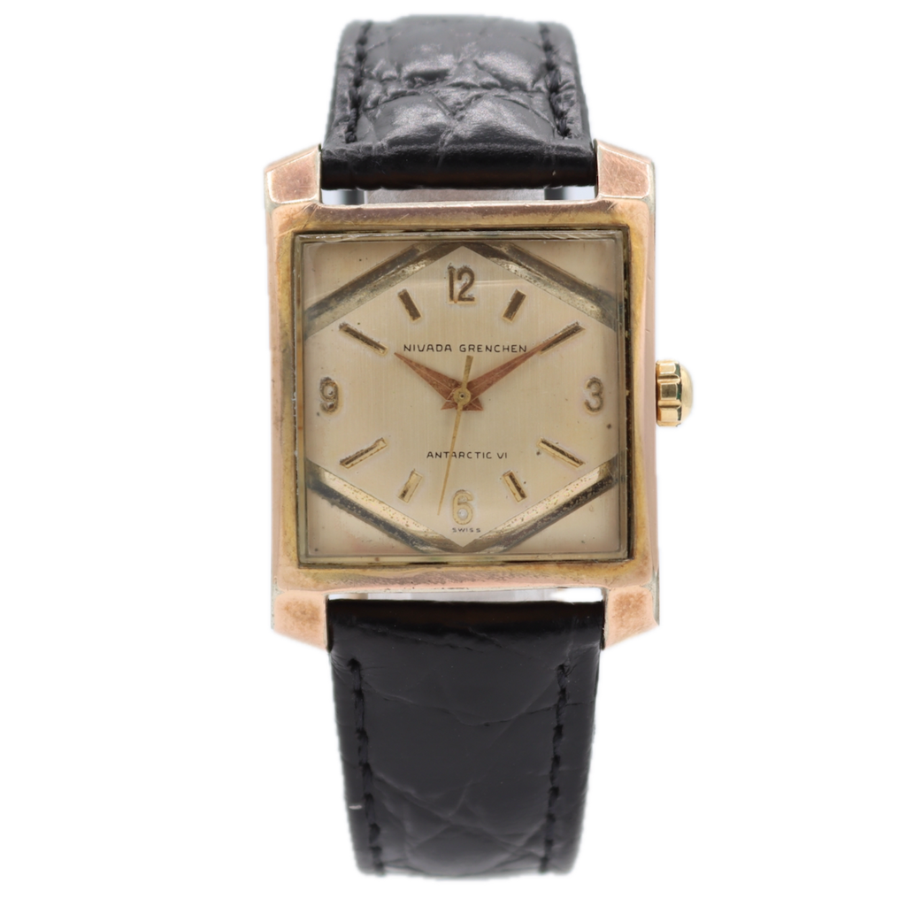 Vintage Nivada Grenchen Anarctic VI Men's Automatic Wristwatch Swiss Two Tone