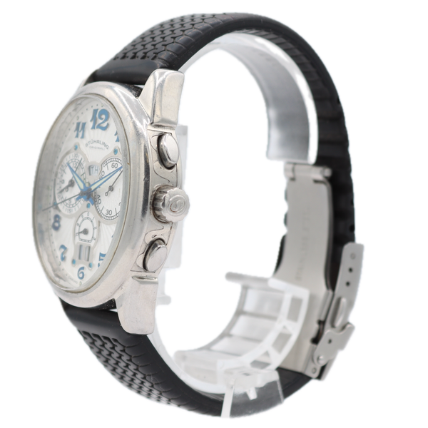Stuhrling Day Date Men's Quartz Chronograph Wristwatch Ronda 5050.C Swiss Steel