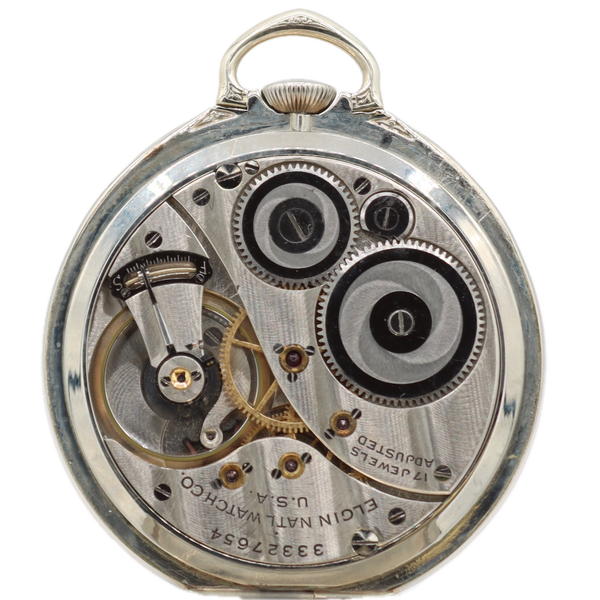 Antique 12s 1932 Elgin Club Aluminum Mechanical Pocket Watch 479 10k GF USA