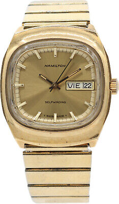 Vintage Hamilton 837029-14 Gold "Duncan" TV Dial Men's Automatic Wristwatch 387