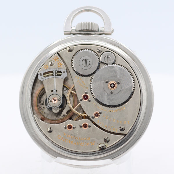 Antique 1917 Elgin B.W. Raymond Mechanical Railroad Pocket Watch 372 Steel USA