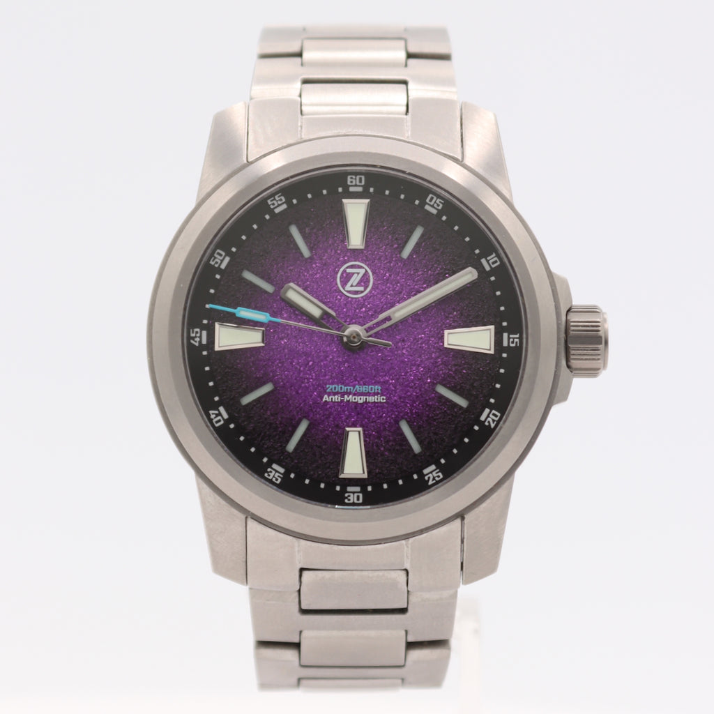 38mm Zelos Aurora Field TI "Nebula" Men's Automatic Wristwatch Titanium w Box