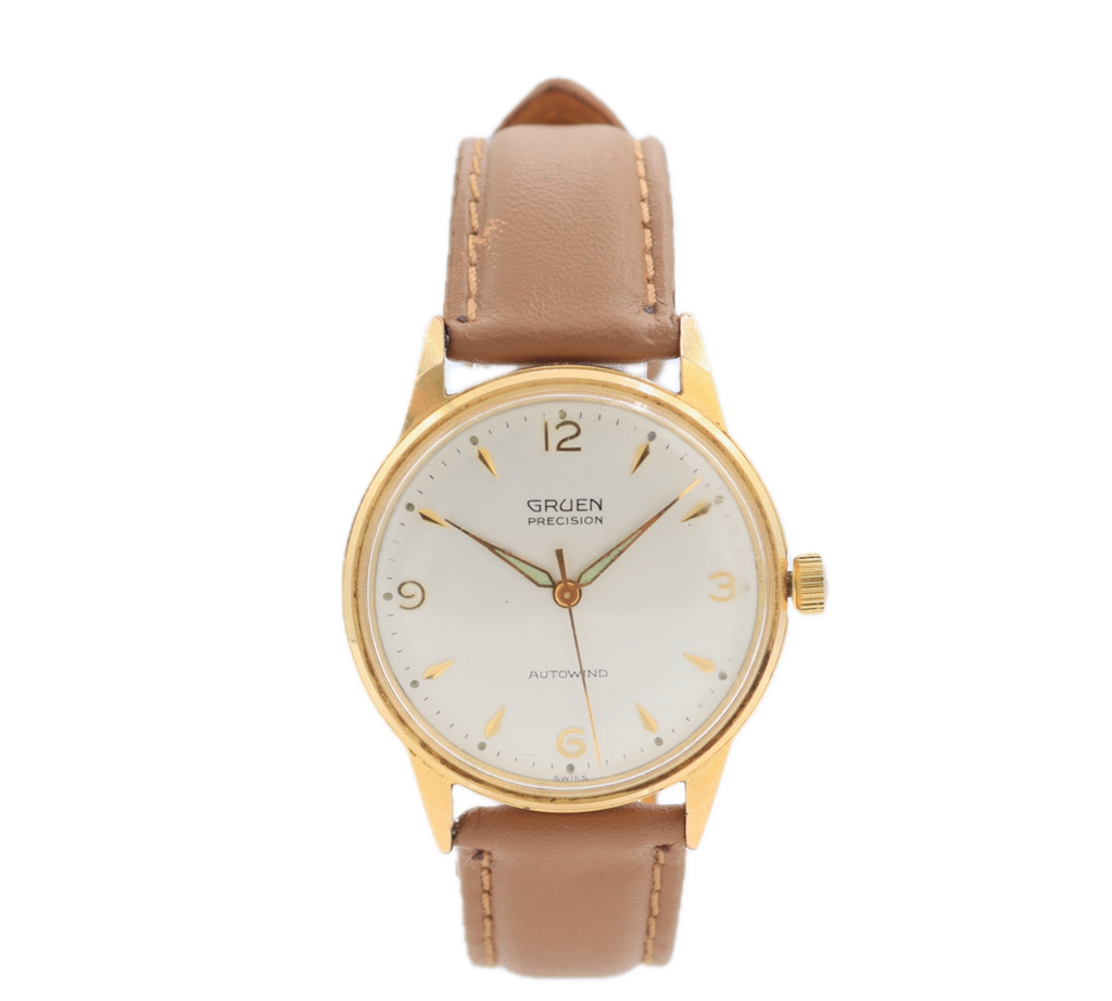 Vintage 34mm Gruen Precision Men's Automatic Wristwatch 710 RSS Swiss Running