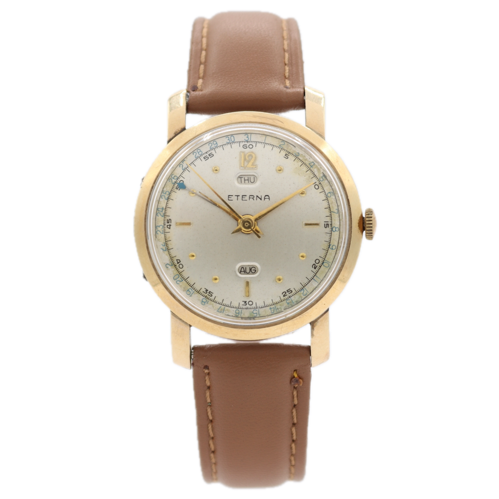 Vintage Eterna Triple Date Men's Mechanical Wristwatch Swiss 10k GF Serviced