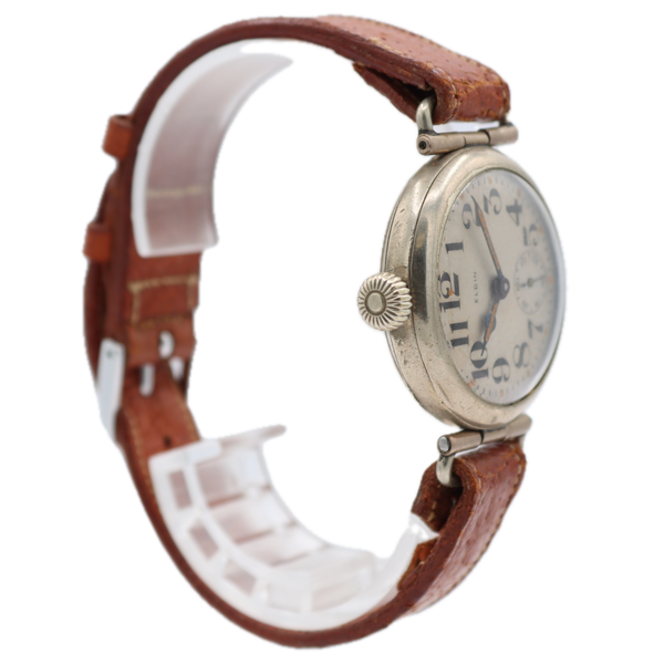 Vintage 1917 Elgin General Funston Military Men's Mechanical Wristwatch Nickel