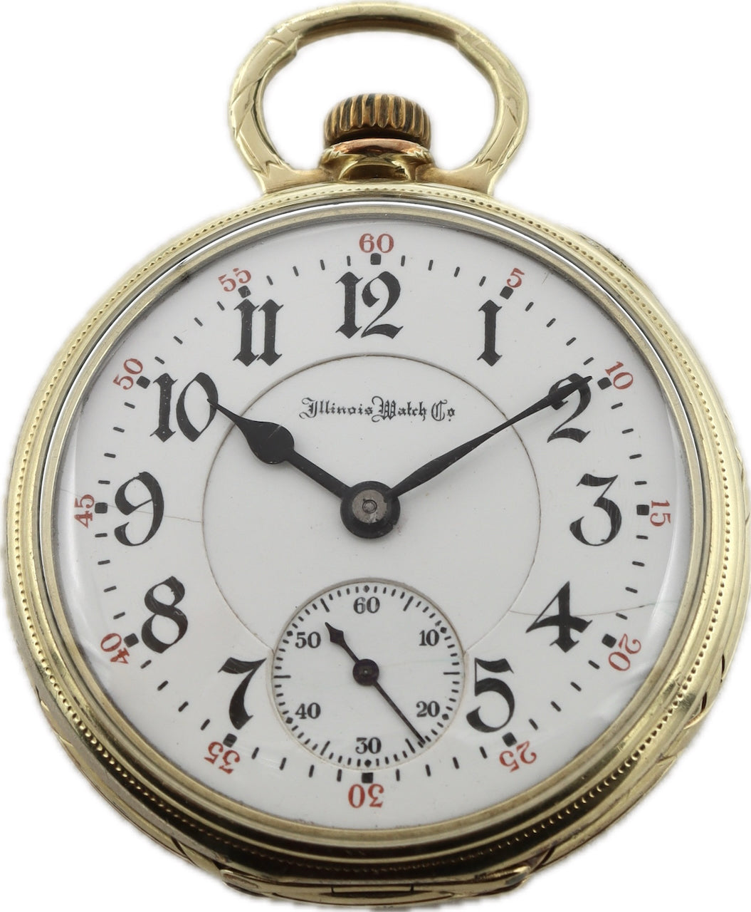 Antique 16S Illinois Railroad Pocket Watch Sangamo Special Green GoldFixed BowIllinois 16S Sangamo Special