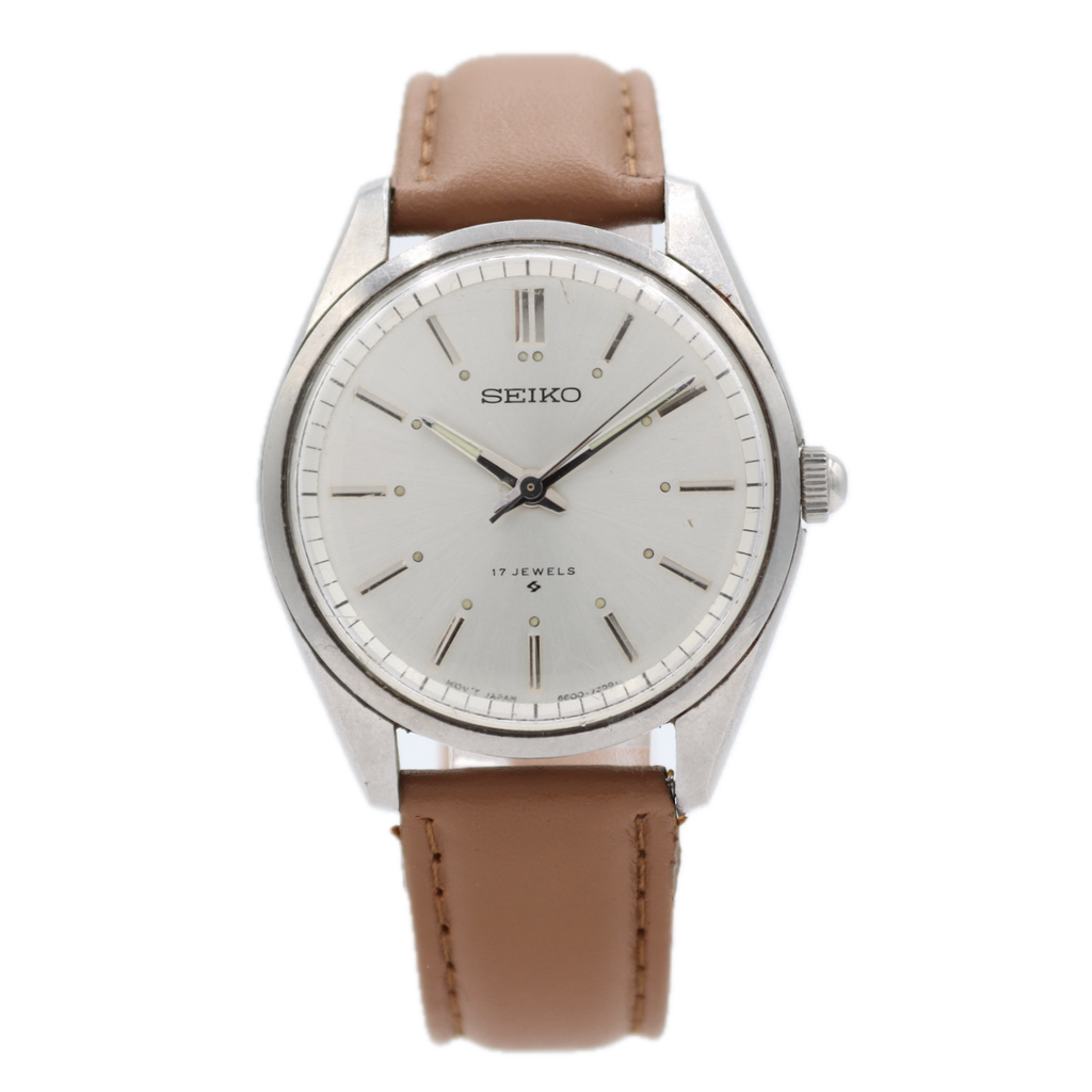 Vintage Seiko 66-7109 Silver Sunburst Men's Mechanical Wristwatch 66B Steel