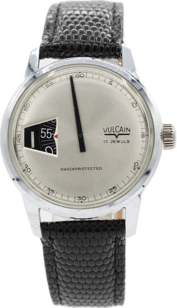 Vintage 34mm Vulcain Jump Hour Men's Mechanical Wristwatch AS 1702
