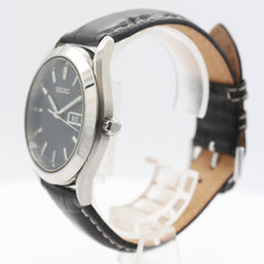 Vintage Seiko 7N43-9070 Black Day Date Men's Quartz Wristwatch