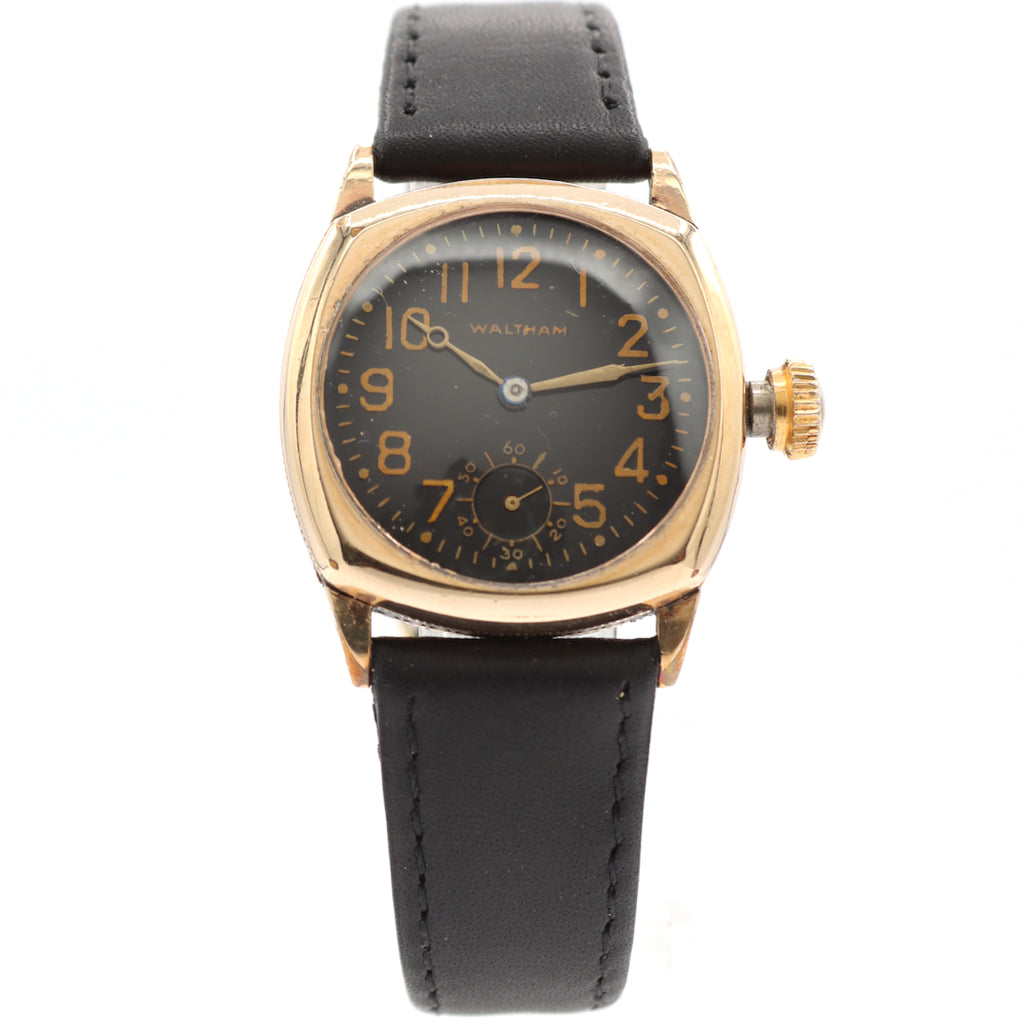 Vintage 31mm Waltham Cushion Style Men's Mechanical Wristwatch 10k Gold Filled