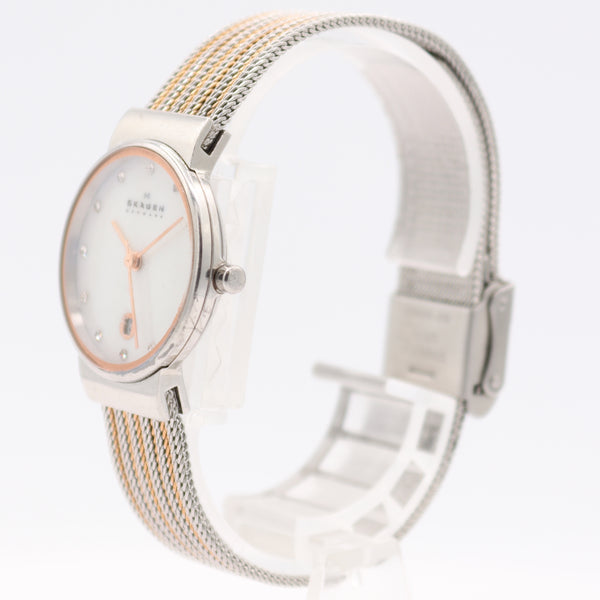 26mm Skagen 355SSRS Archer Ladies Quartz Wristwatch Steel Mother Of Pearl Dial